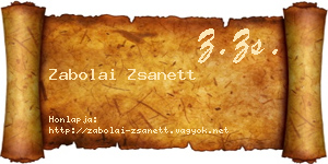 Zabolai Zsanett névjegykártya