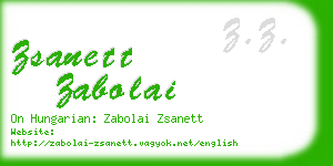 zsanett zabolai business card